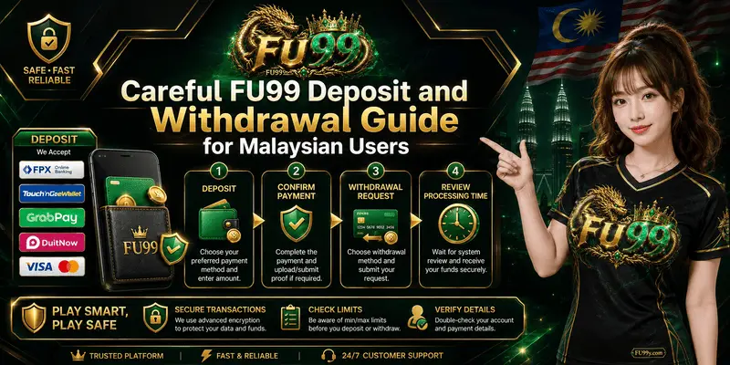 A guide to depositing and withdrawing money from FU99 in Malaysia, including payment verification steps, processing procedures, and account security tips.