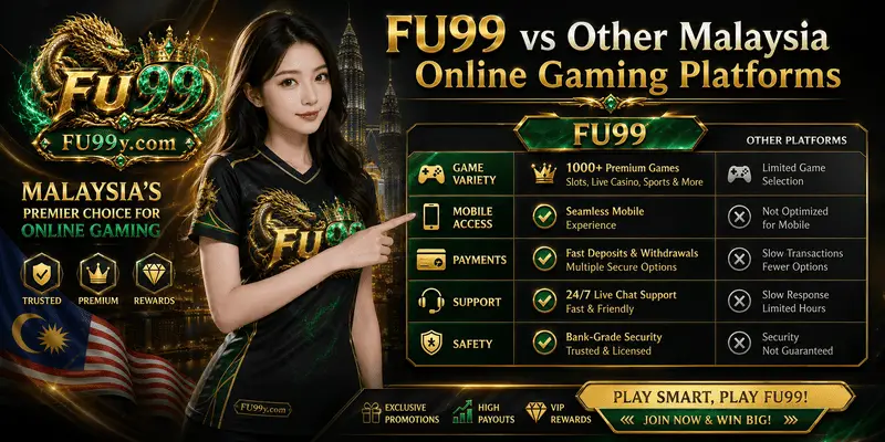 Comparing FU99 with other online gaming platforms in Malaysia, including features, mobile accessibility, safety checks, and user advice.