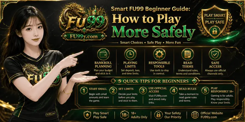 This guide is for beginners using Smart FU99, including safe gaming habits, mobile access, game selection, spending limits, and risk warnings.